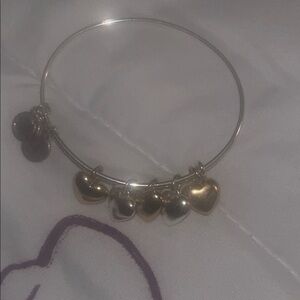 Alex and Ani Elegant Heart Charm Bracelet in Gold and Silver